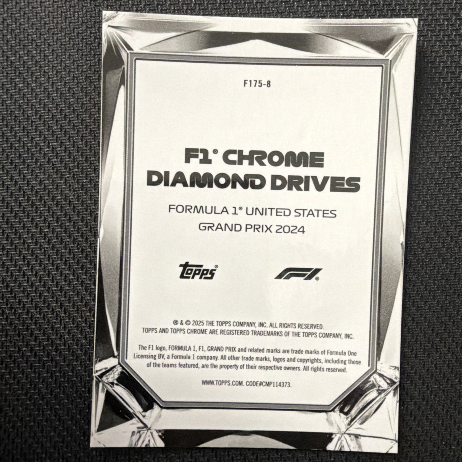 2025 Topps Chrome Formula 1 F1 United States Grand Prix #F175-8 Refractor 00/00