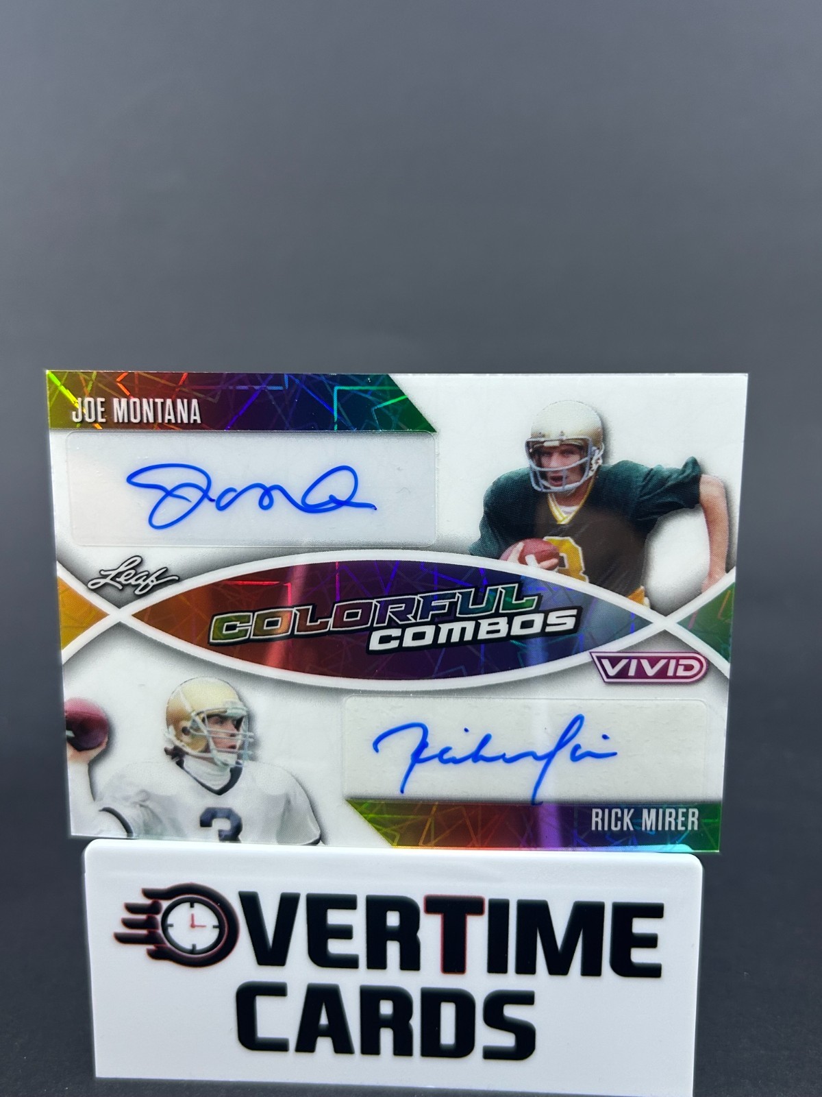 2025 Leaf Vivid Joe Montana Rick Mirer Colorful Combos White Dual Autograph /5