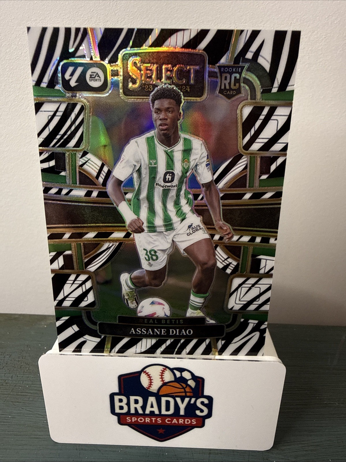 2023-24 Panini Select La Liga – Assane Diao #64 Zebra Prizm /25 (RC) Senegal