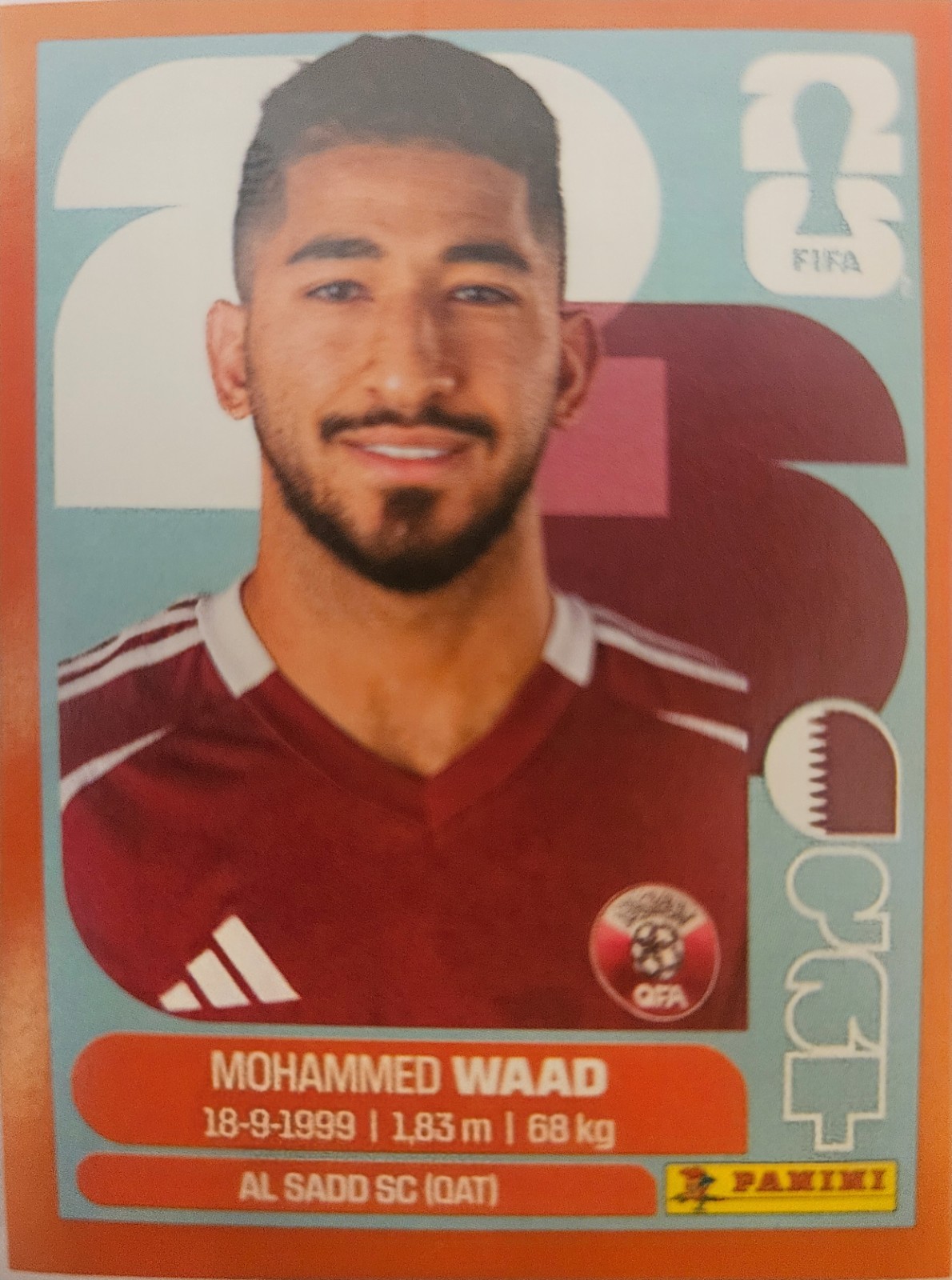 Mohammed Waad QAT 14 – Orange PARALLEL – 2026 Panini FIFA World Cup Sticker