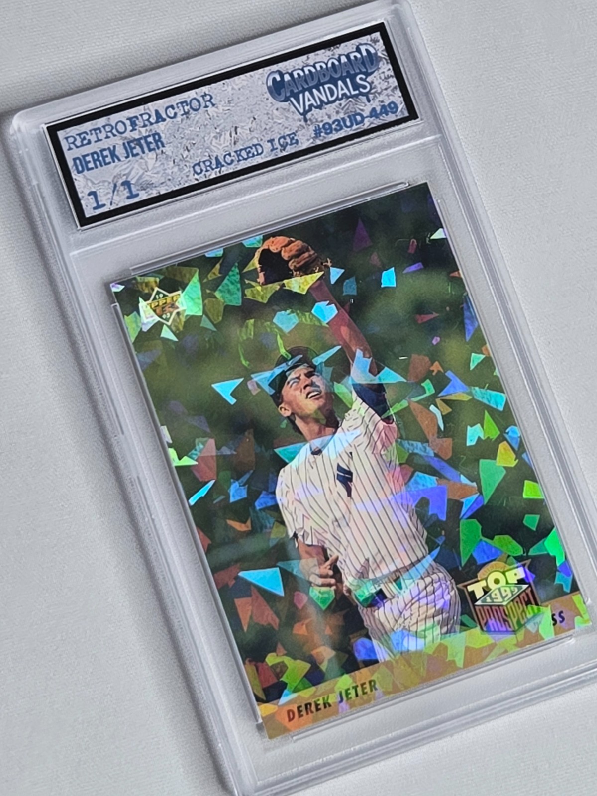 1/1 Cracked Ice Derek Jeter 1993 Upper Deck Rookie #449 Rare 1 of 1 Custom