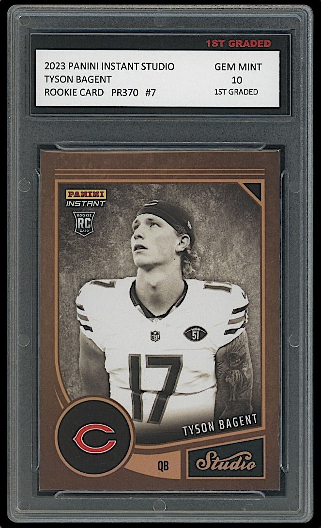 Tyson Bagent 2023 Panini Instant Studio 1st Graded 10 Rookie Card #7 Bears
