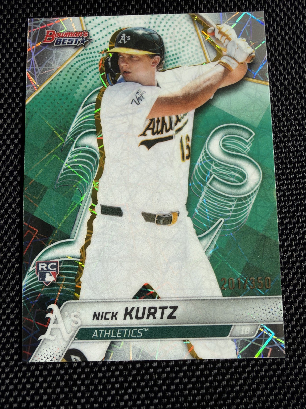 2025 Bowman’s Best Nick Kurtz #42 Lazer Refractor 201/350 Athletics RC Rookie