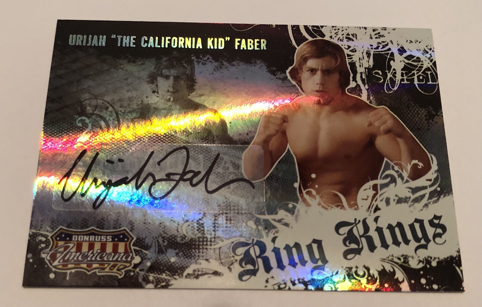 2008 Donruss Americana Urijah Faber UFC Ring Kings Signature Rookie Auto /100
