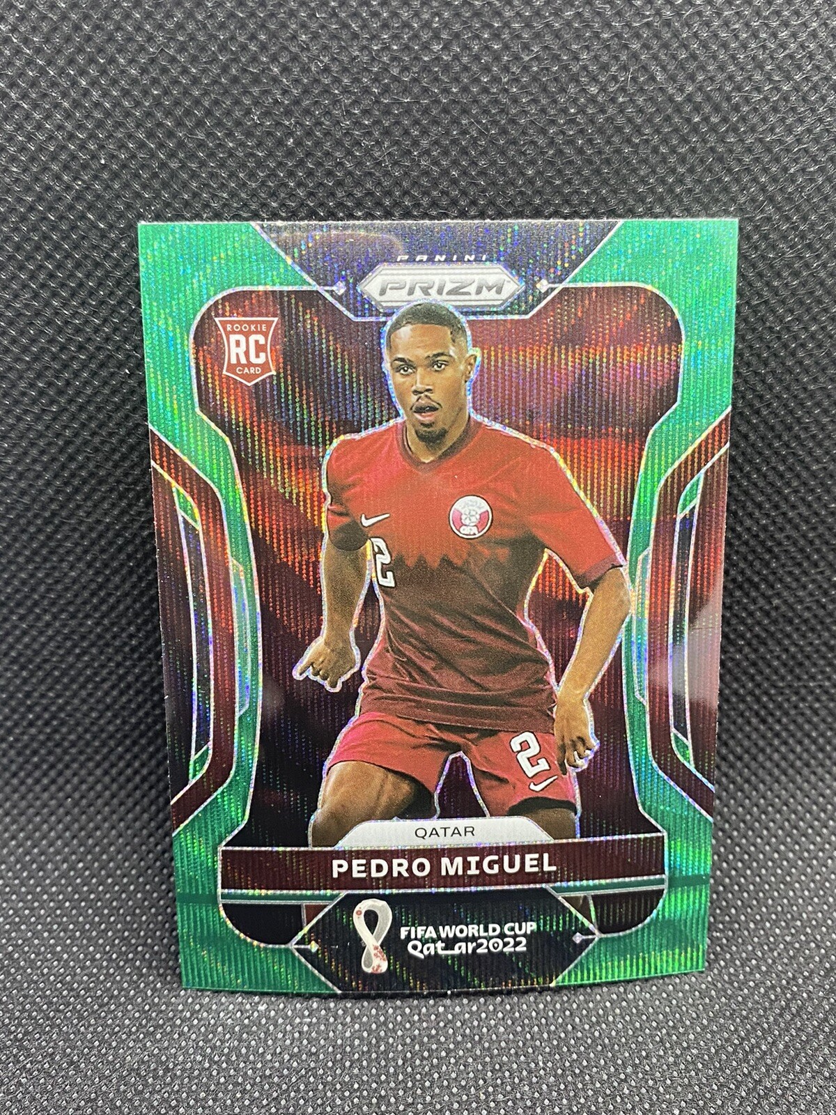 2022 Panini Prizm Fifa World Cup Qatar Rc Green Wave Prizm Pedro Miguel #189