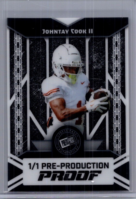 Johntay Cook II 2024 Leaf Football Collective 1/1 Pre Production Proof