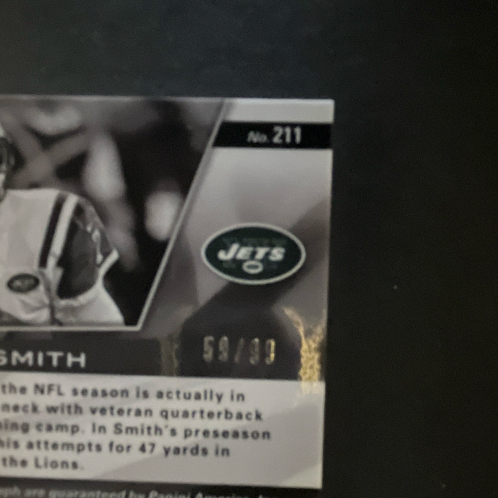 2013 Panini Spectra Geno Smith RC Auto Patch /99 #211 New York Jets