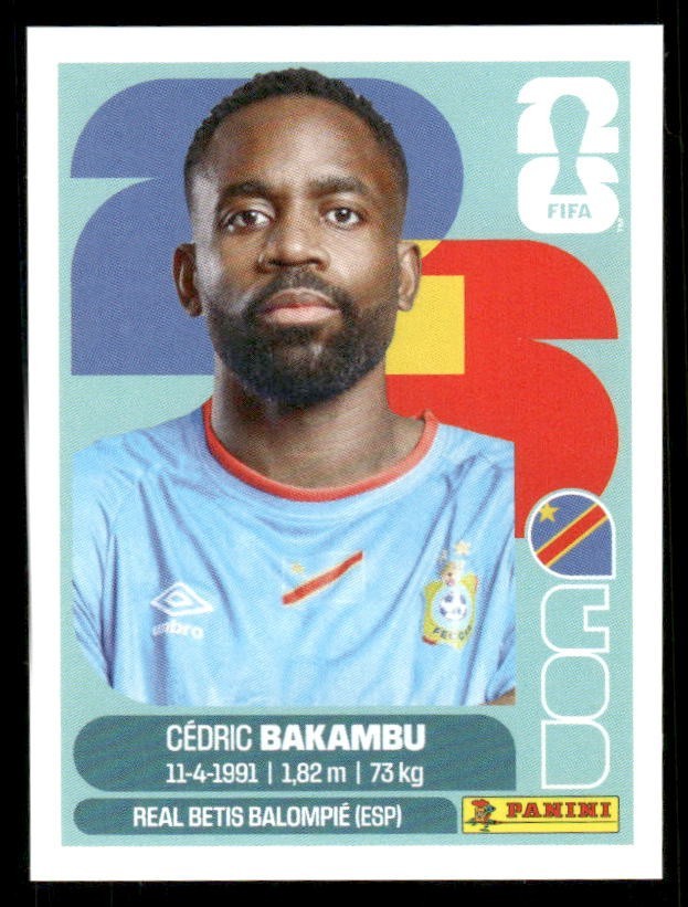 2026 USA Fifa World Cup Panini Sticker CEDRIC BAKAMBU Congo DR COD19