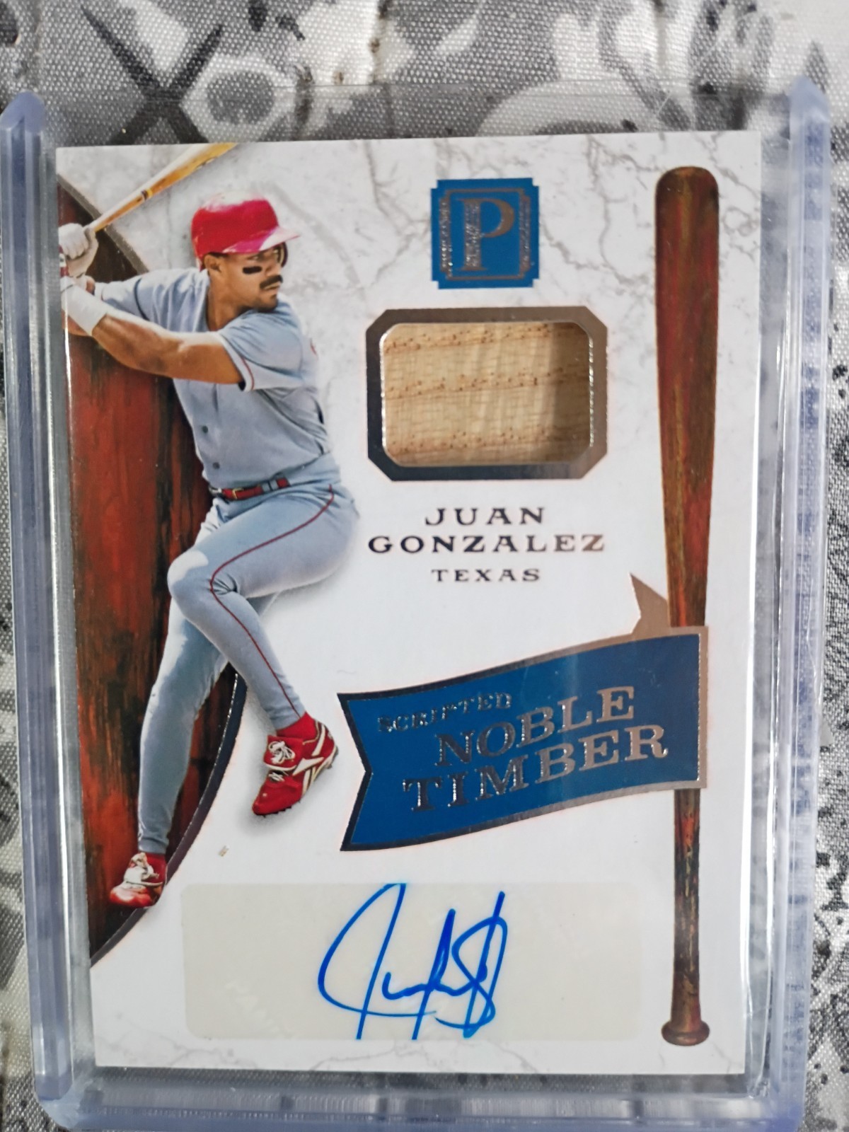 Panini Pantheon 2016 Scripted Noble Timber/1999 Juan González #SNT-JG Auto 7ut