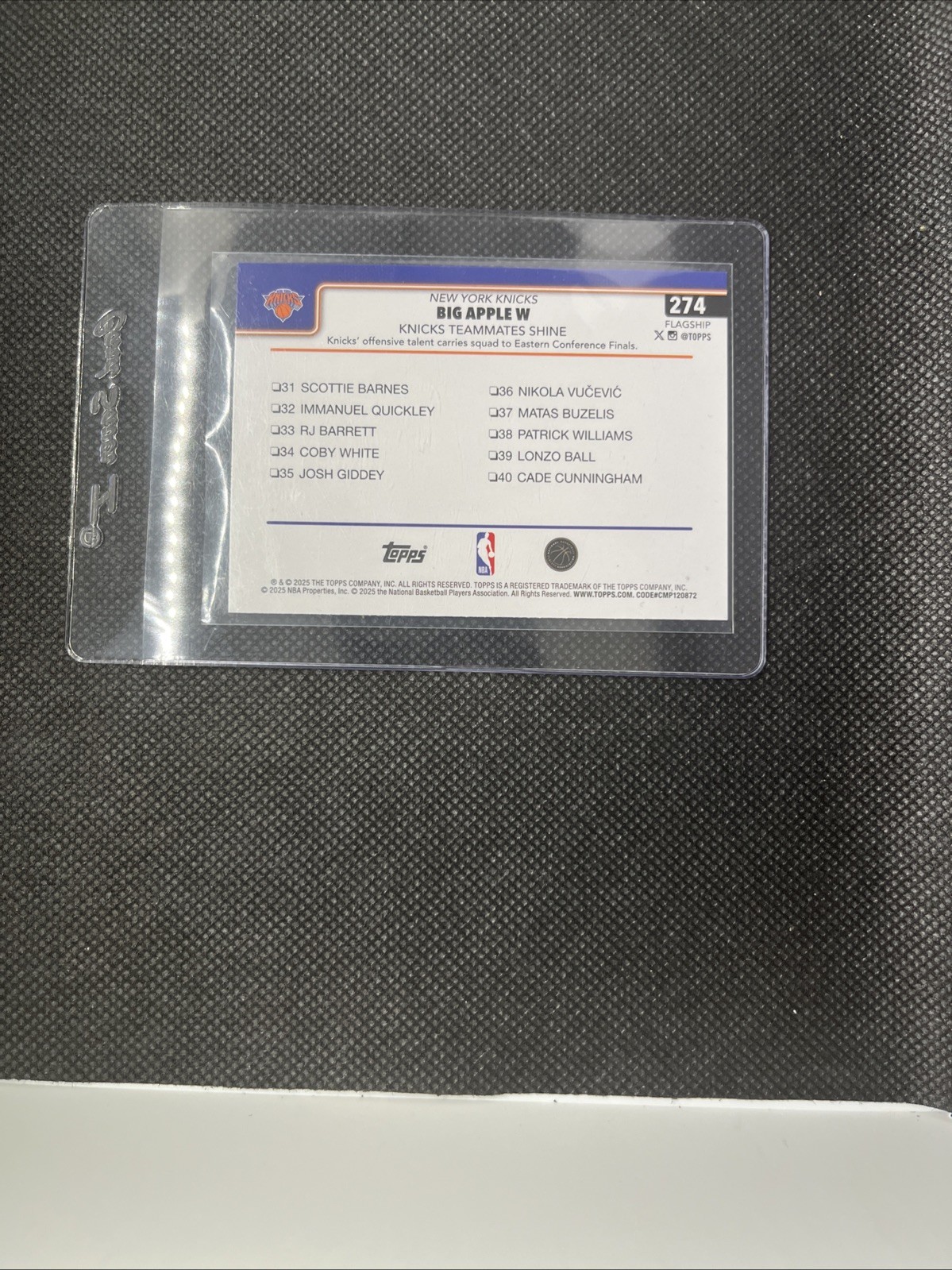 2025 Topps Flagship Big Apple W Knicks Teammates Shine #274 Green /99