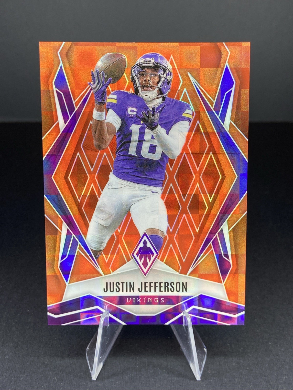 2025 Panini Phoenix Justin Jefferson Orange Pandora Prizm #168/189 Vikings