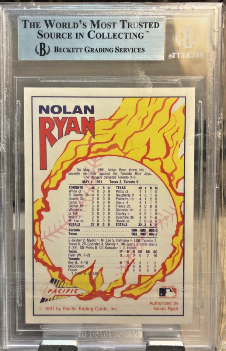 1991 Pacific Texas Express Gold Foil Nolan Ryan #7 BGS 8.5
