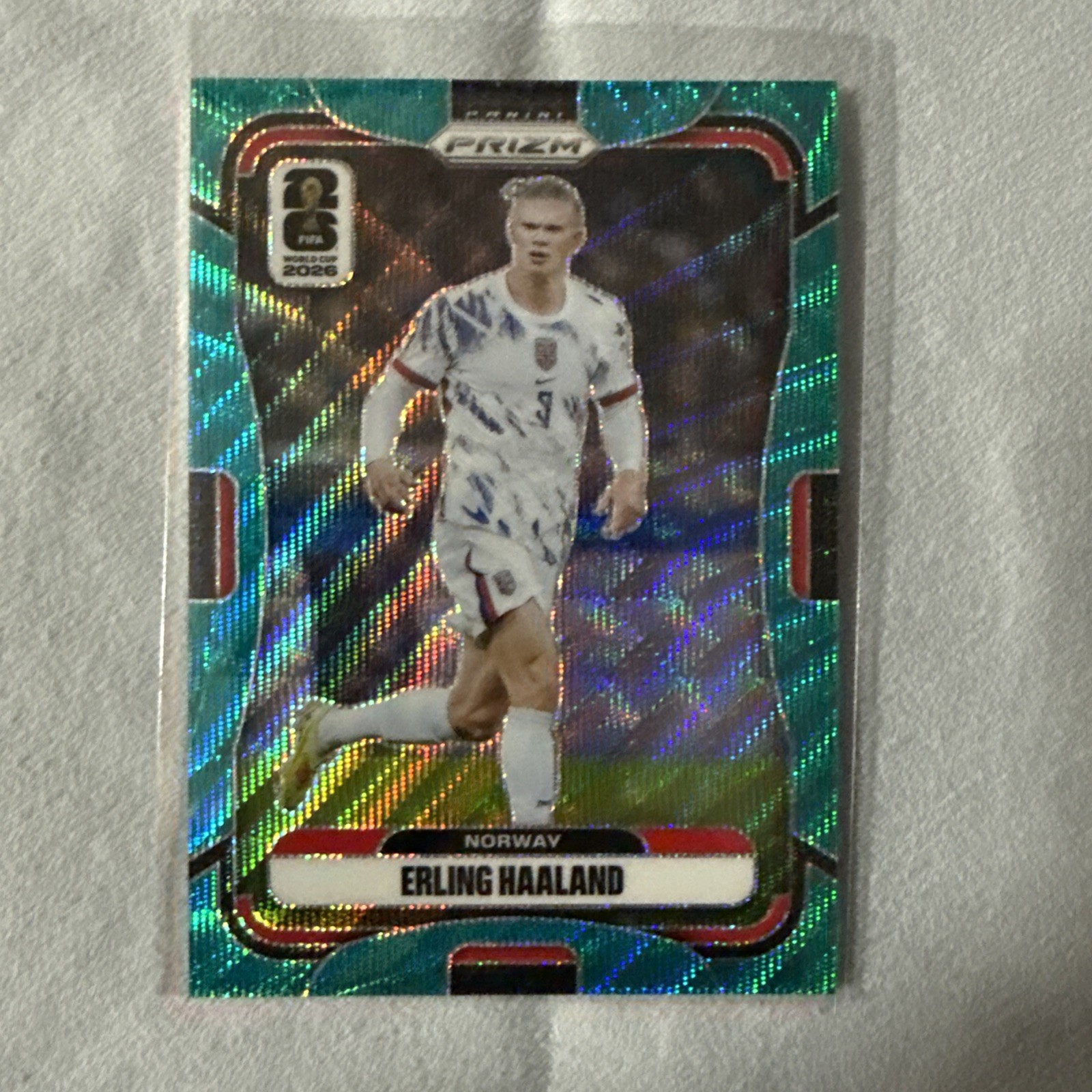 2026 Panini Prizm FIFA World Cup Erling Haaland Aqua Prizm #333 68/99 Norway