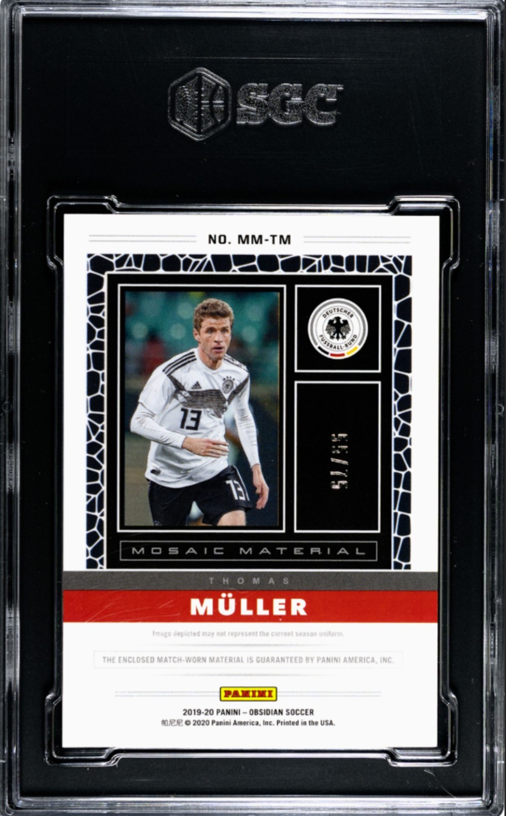 2019 Panini Obsidian Electric Etch Purple Relic #MMtM Thomas Muller SGC 10 POP 1