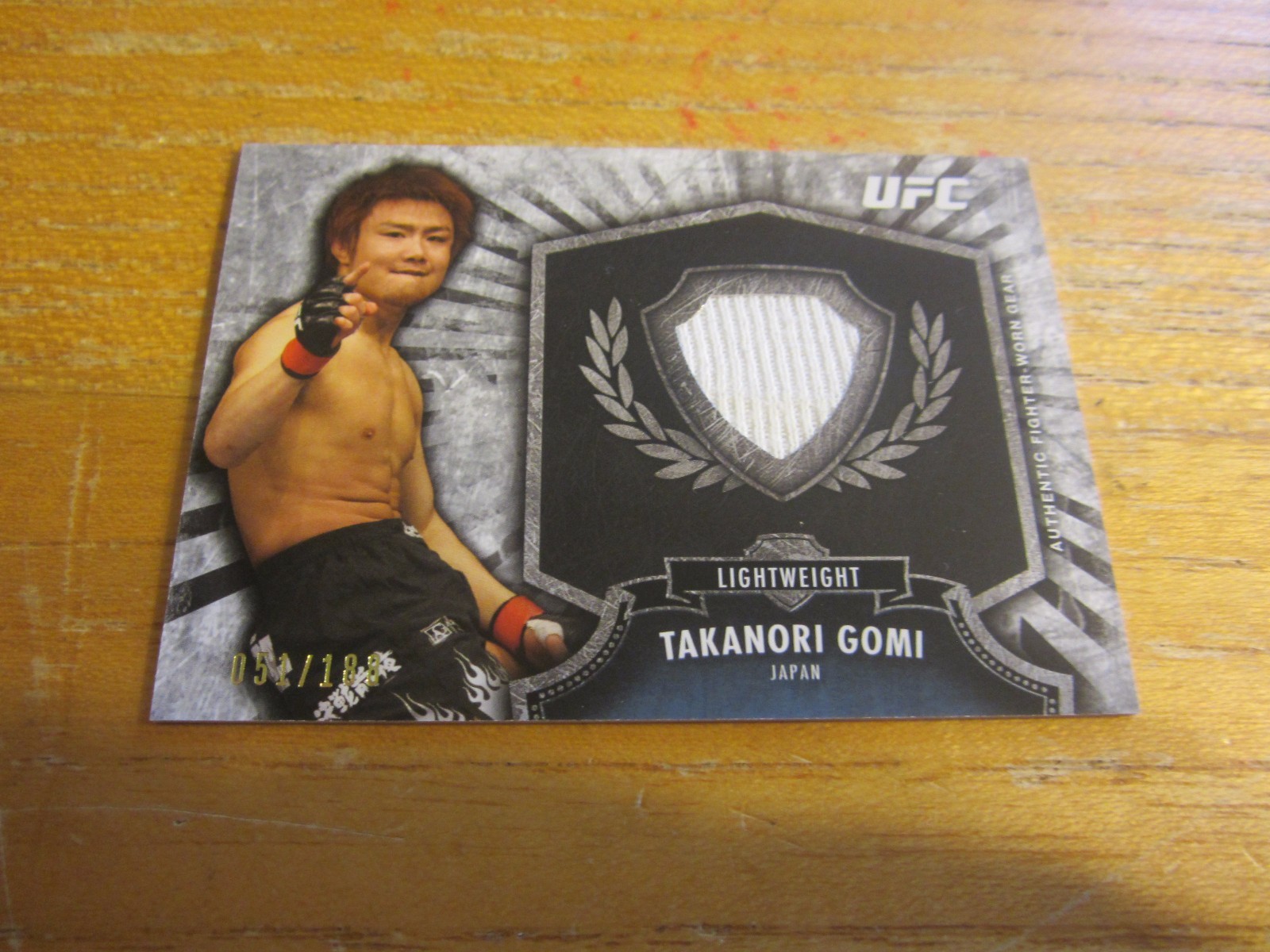Takanori Gomi 2012 Topps UFC Bloodlines Fighter Relics #FRTG #’d 051/188 MMA UFC