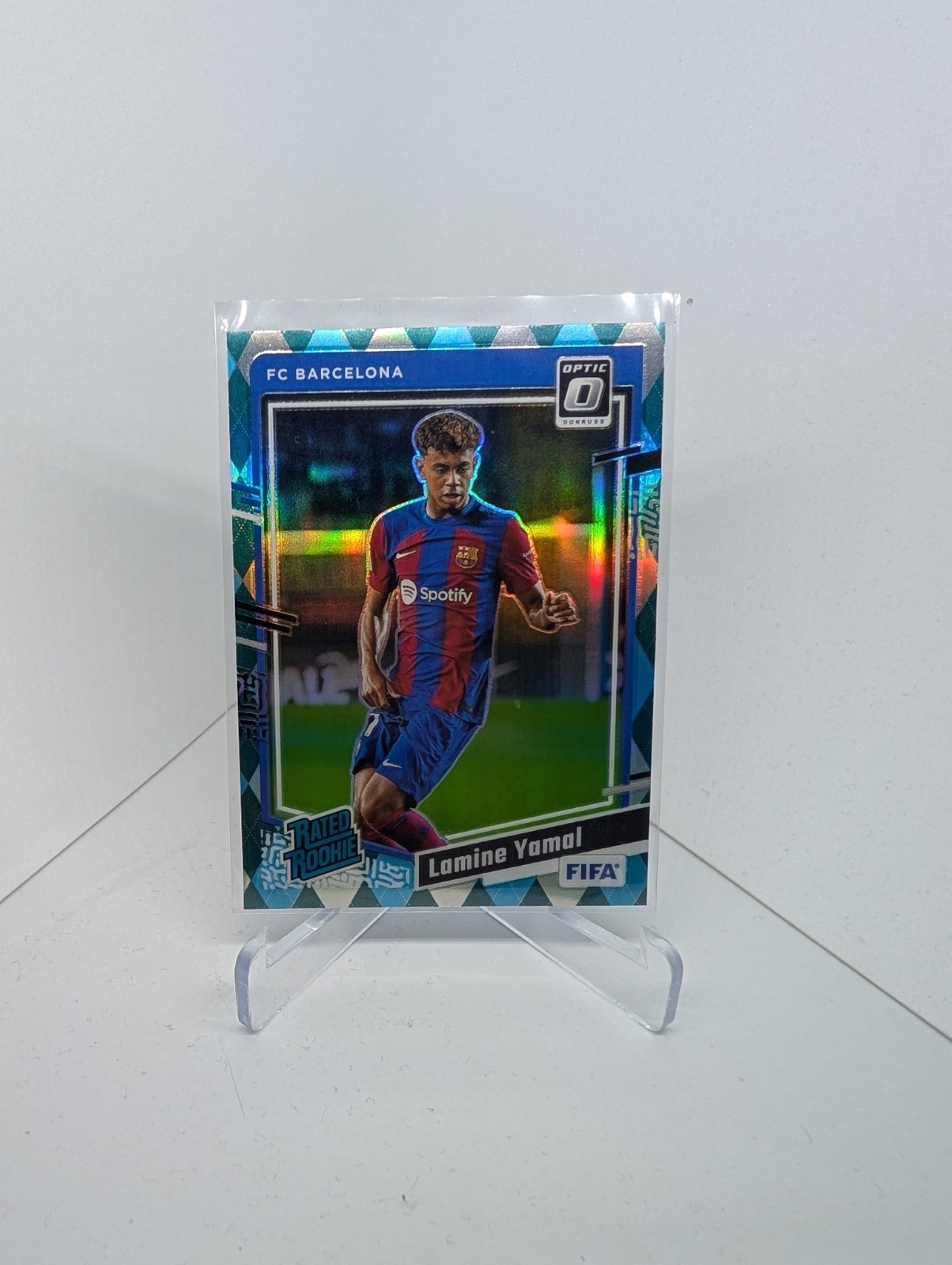 2023-24 Panini Donruss Lamine Yamal Optic Argyle Rated Rookie RC #177 Barcelona
