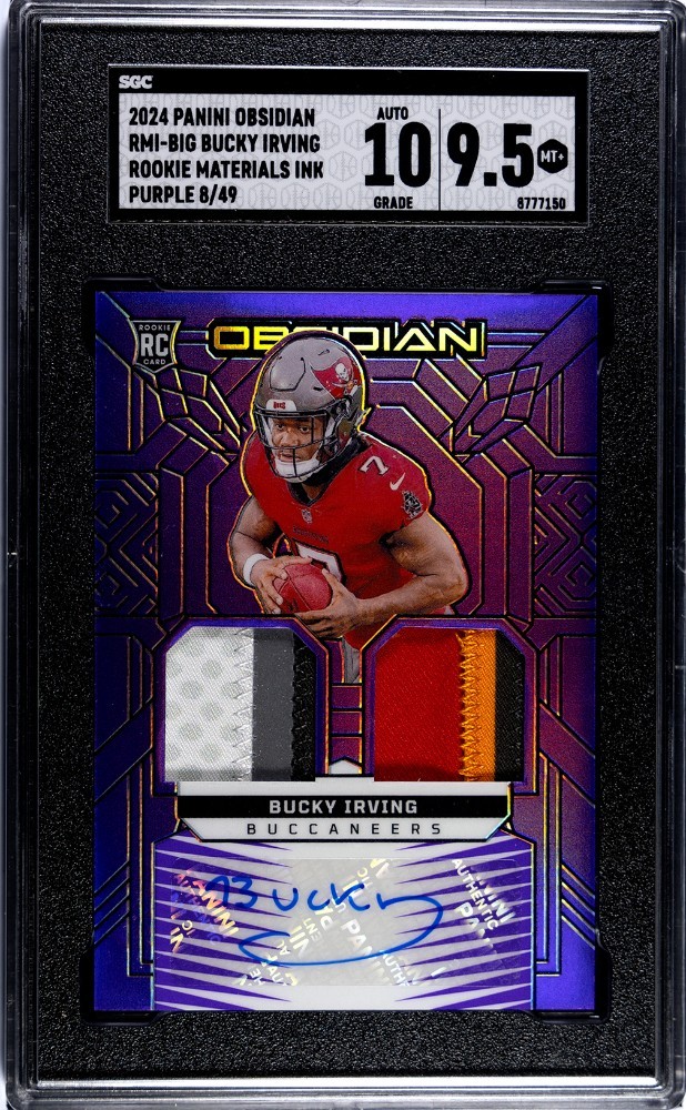 2024 Obsidian – Rookie Materials Ink Bucky Irving #RMI-BIG Purple /49 (AU, RC)
