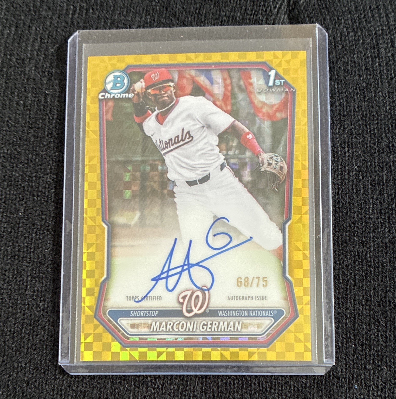 2026 Bowman Chrome Marconi German #CPA-MG 1st Yellow Auto 68/75