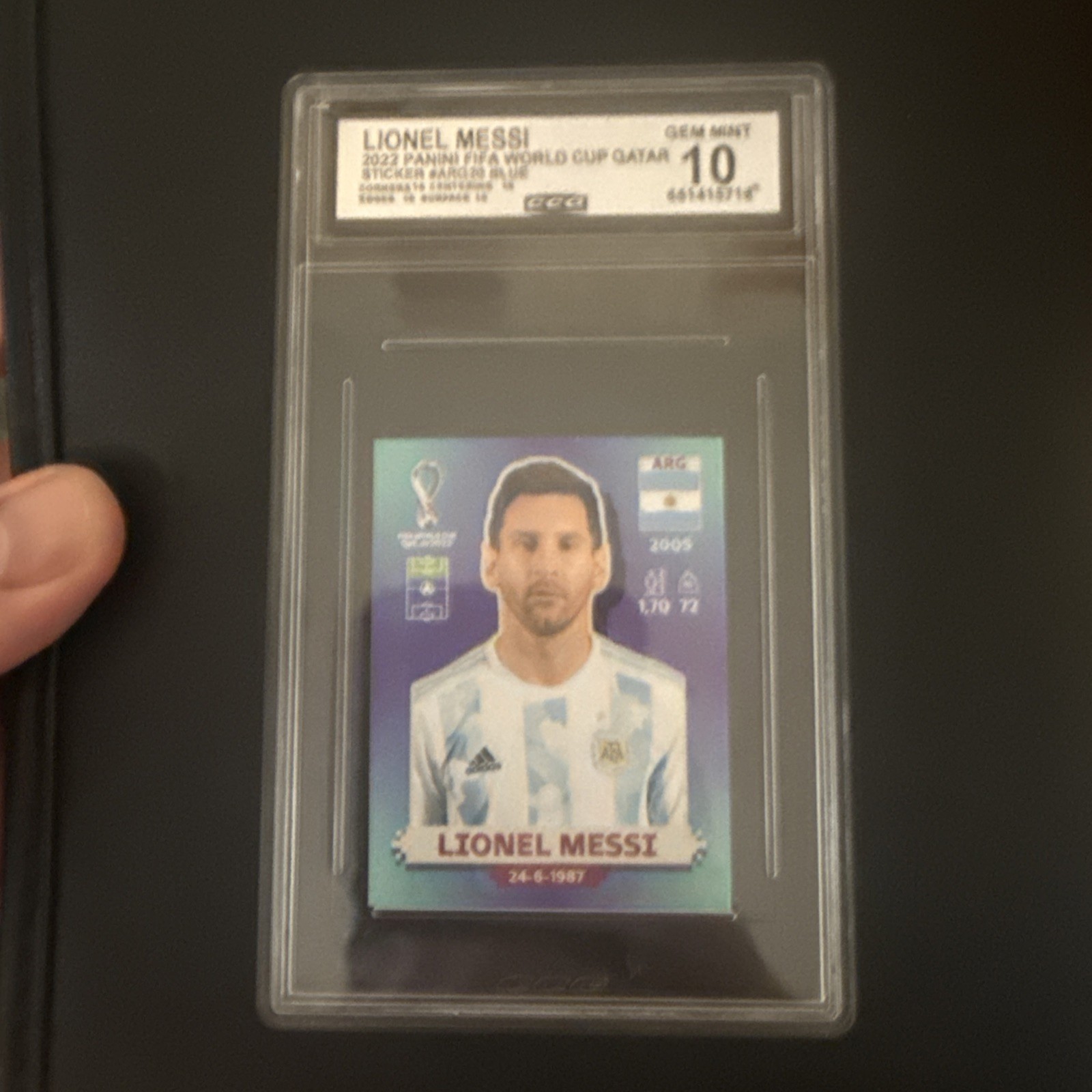 Panini 2022 FIFA World Cup Qatar Blue Lionel Messi #ARG20 CCG 10 Argentina ￼