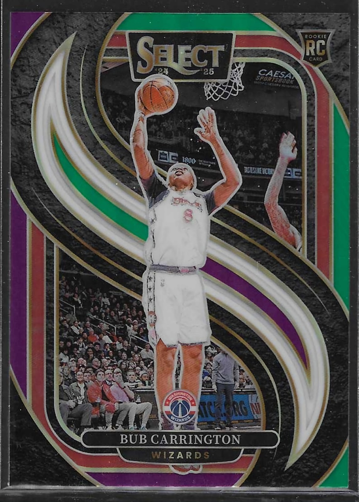 2024-25 PANINI SELECT Bub Carrington PREMIER LEVEL GREEN WHITE PURPLE PRIZM