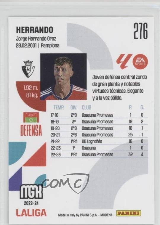 2023-24 Panini Megacracks La Liga EA Sports Jorge Herrando #276 Rookie RC 0w77