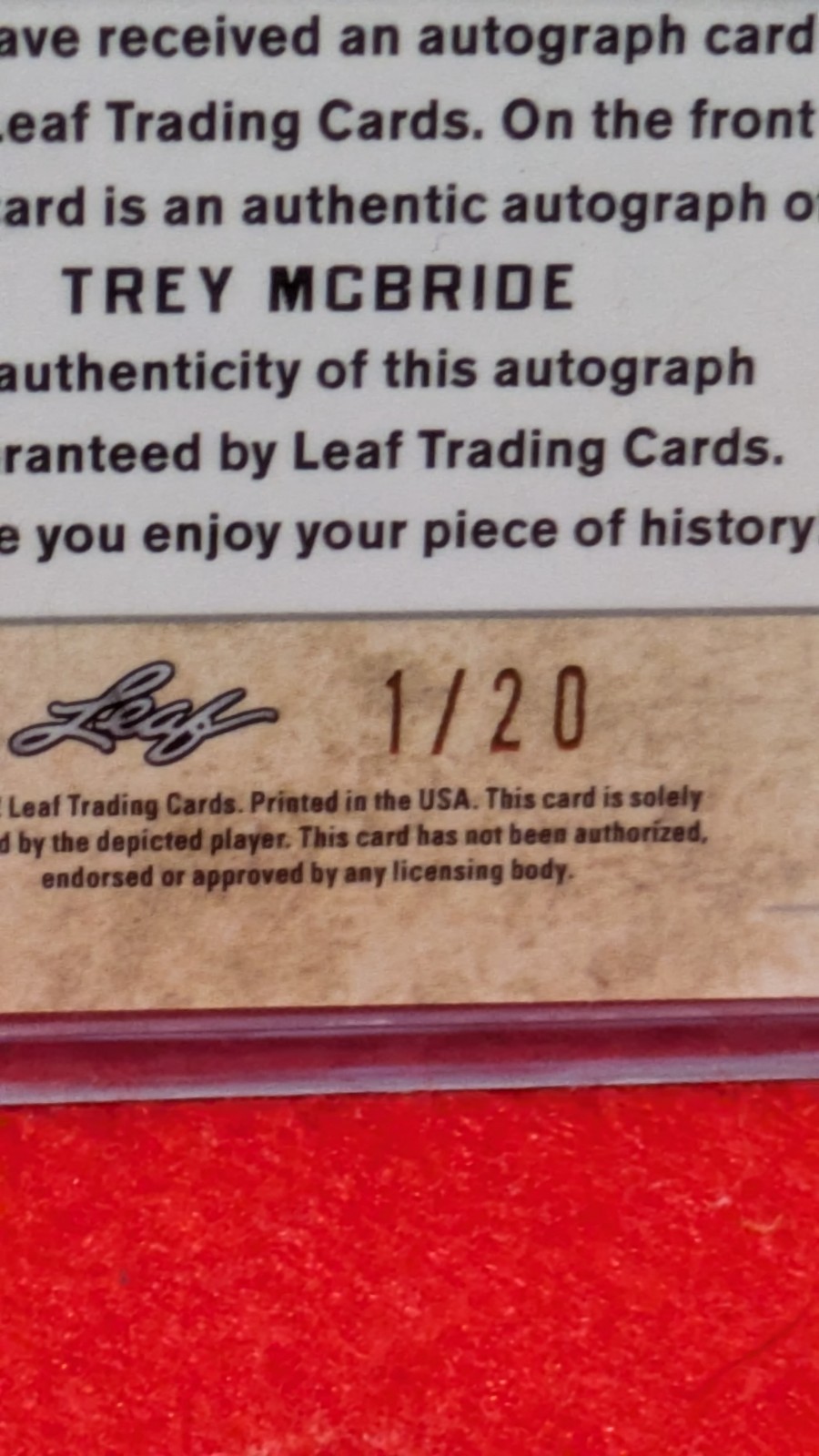 Leaf 2022 Metal Draft Trey McBride Award Winners Auto #AW-TMB 1/20 Football Card