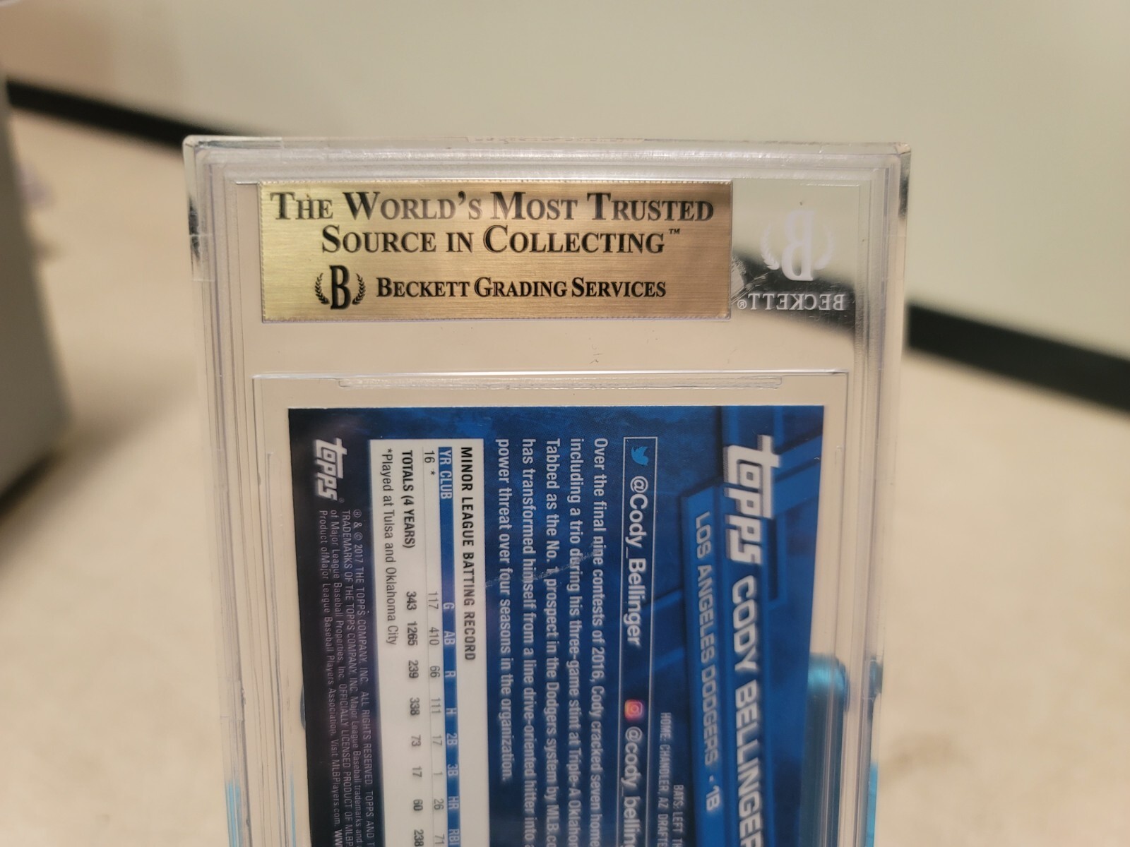 2017 TOPPS CHROME RC SEPIA REFRACTOR TRUE BGS 9.5 CODY BELLINGER T7006