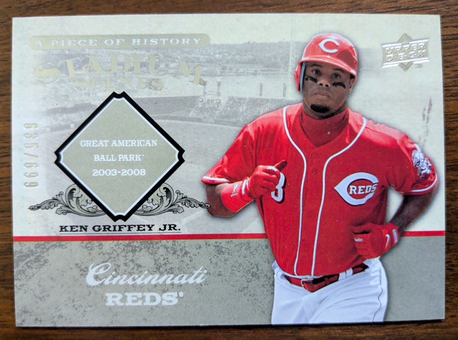 KEN GRIFFEY JR., 2008 UD PIECE OF HISTORY, STADIUM SCENES INSERT #SS15, sn/699