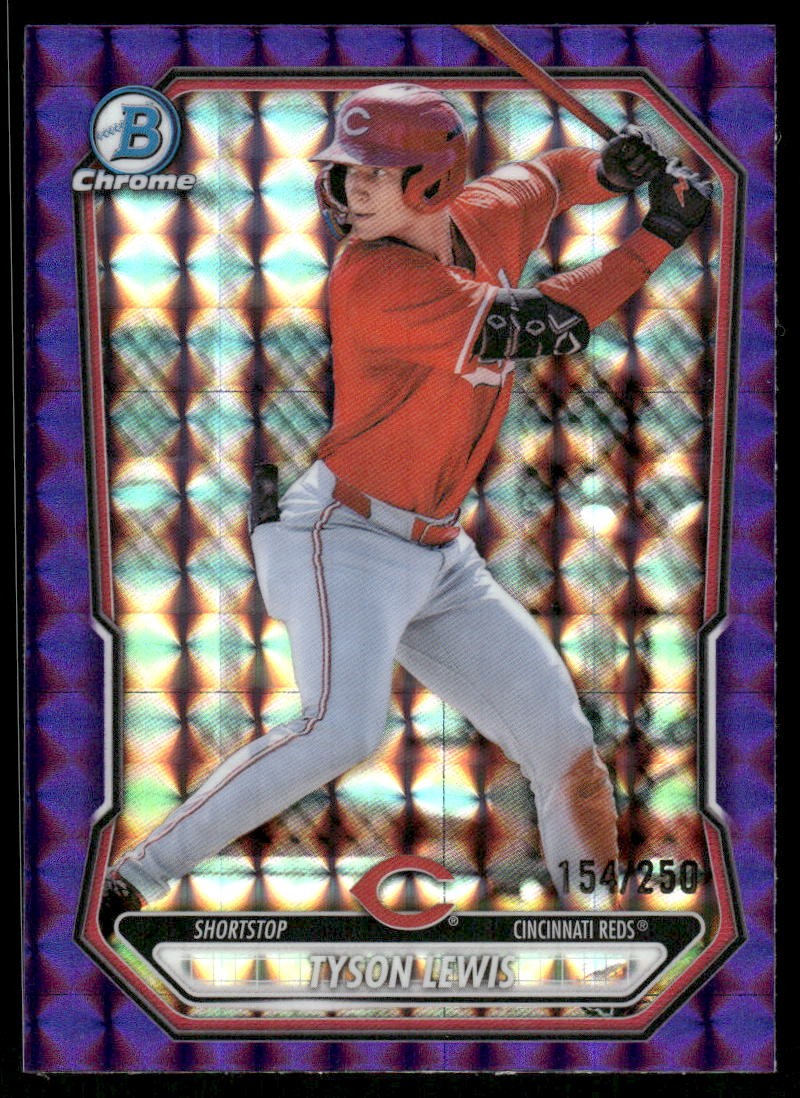 2026 Bowman #BCP-5 Tyson Lewis Chrome Prospects Purple Geometric Refractor #/250