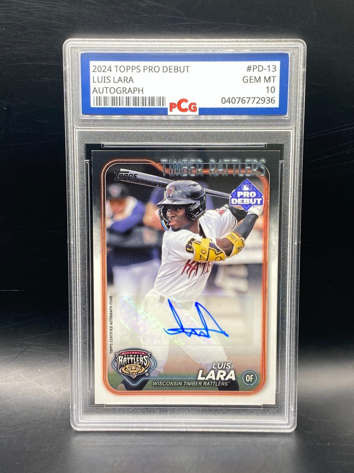 2024 TOPPS PRO DEBUT LUIS LARA AUTOGRAPH #PD-13 PCG 10 GEM MT🔥BREWERS