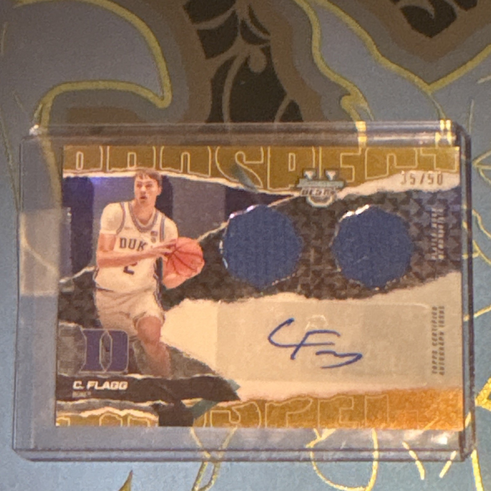 Topps 2024-25 Bowman Univ Best Cooper Flagg Duke Prospect Dual Relic Auto /50