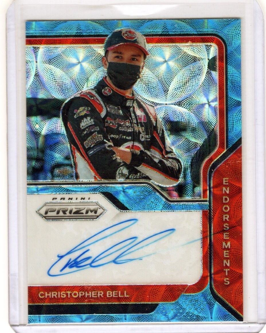 2021 PRIZM RACING Christopher Bell BLUE ENDORSEMENTS AUTO NUMBERED 30/30!