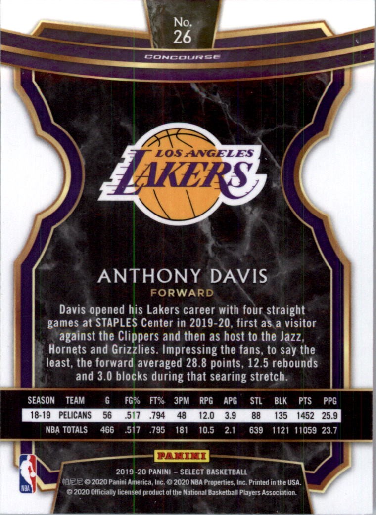 2019-20 Select #26 Anthony Davis – BSK