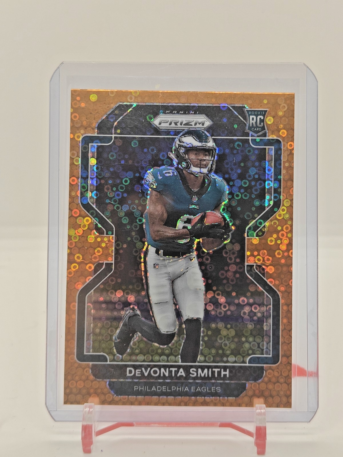 2021 Panini Prizm – Rookie Devonta Smith #335 Orange Disco Prizm (RC)