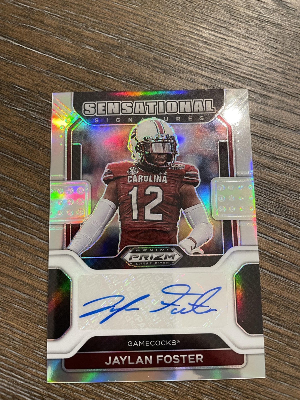 2023 Panini Chronicles #SS-JFO Jaylan Foster 2022 Prizm Draft Signatures