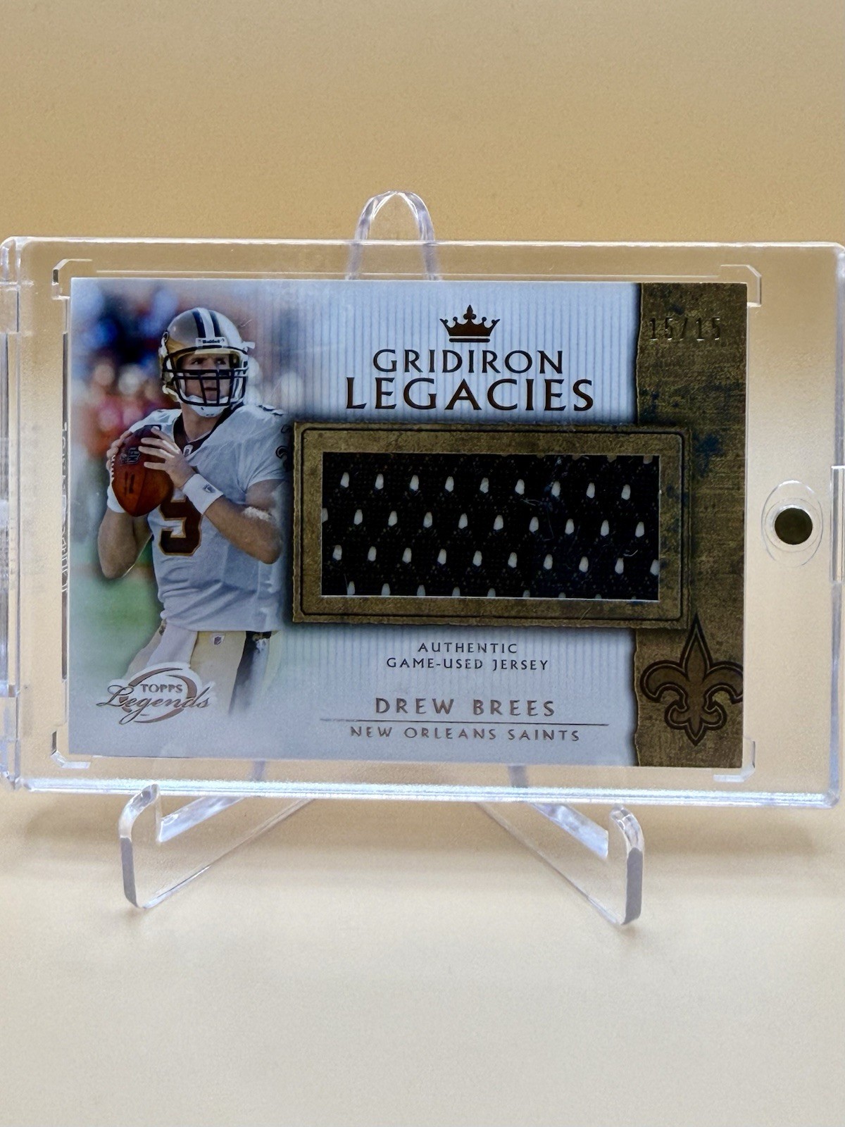 Drew Brees 2011 Topps Gridiron Legends Super Swatch Game Used Jersey #15/15