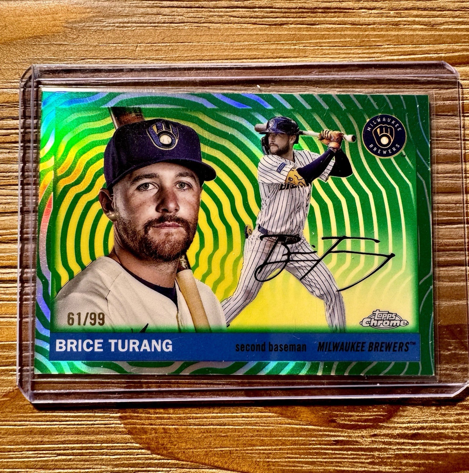 Brice Turang 2025 Topps Platinum Chrome GREEN VIBRATIONS #119 /99