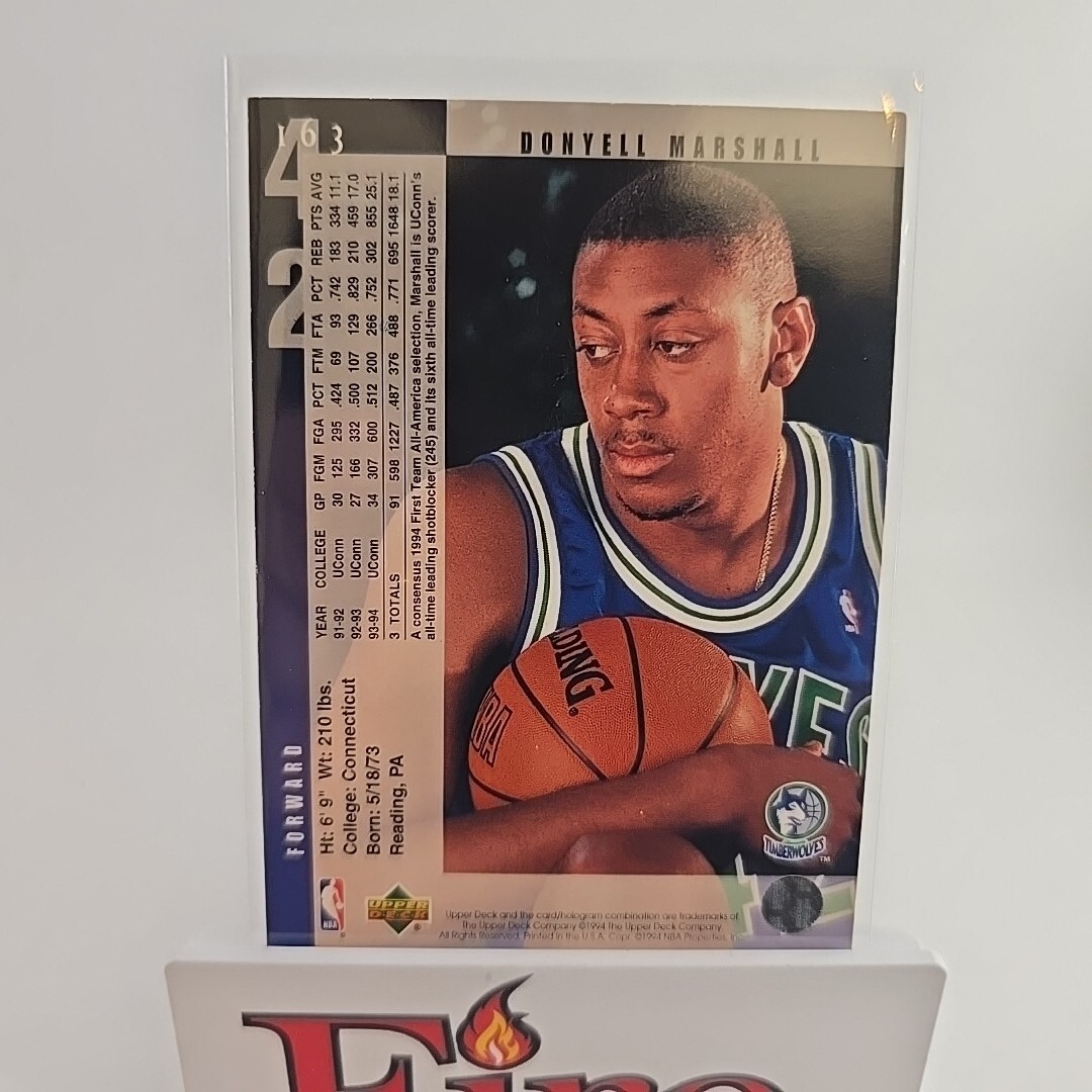 1994 Upper Deck #163 Donyell Marshall Minnesota Timberwolves 94-95 Rookie Class