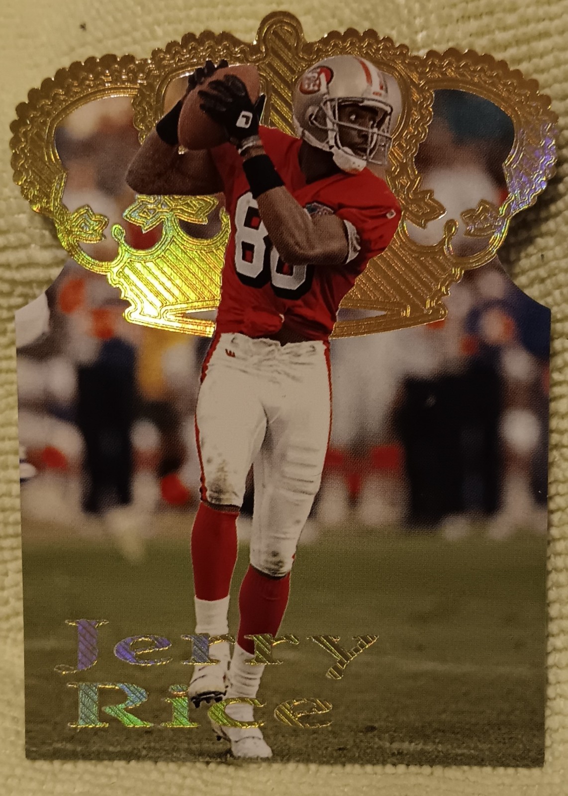 1995 Pacific #DC-12 Jerry Rice Gold Crown Die Cuts Gold San Francisco 49’ers