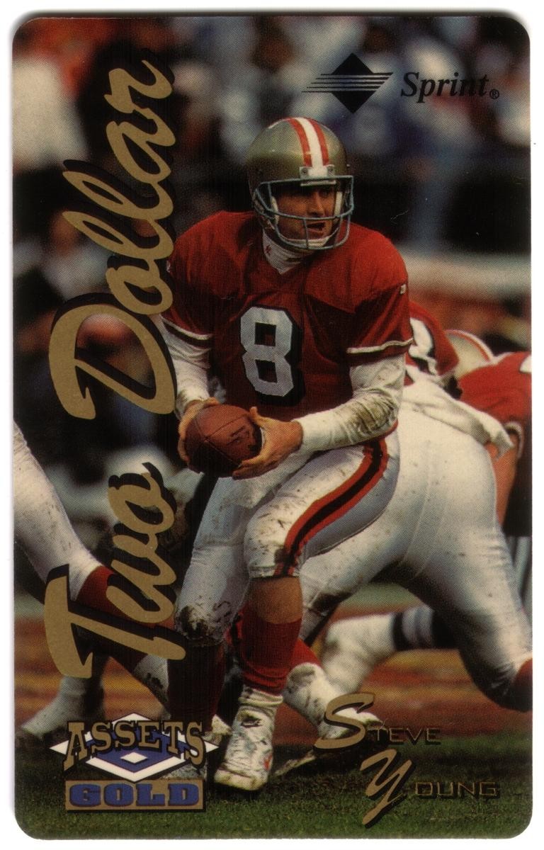 Assets Gold: $2. Steve Young (Football) Phone Card