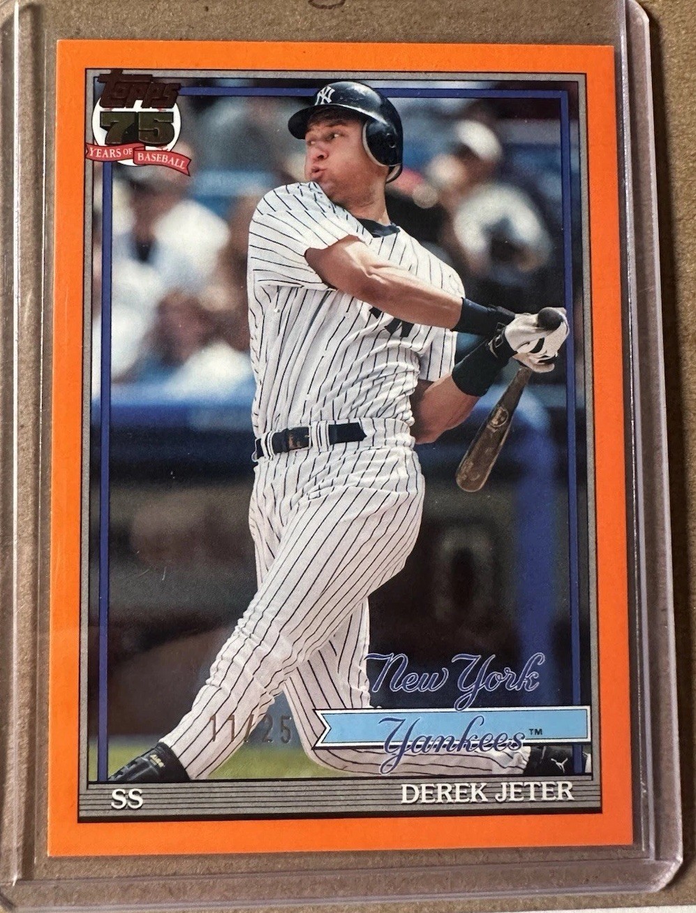 Derek Jeter 2026 Topps Orange Border 1991 Look /25 #T91-30