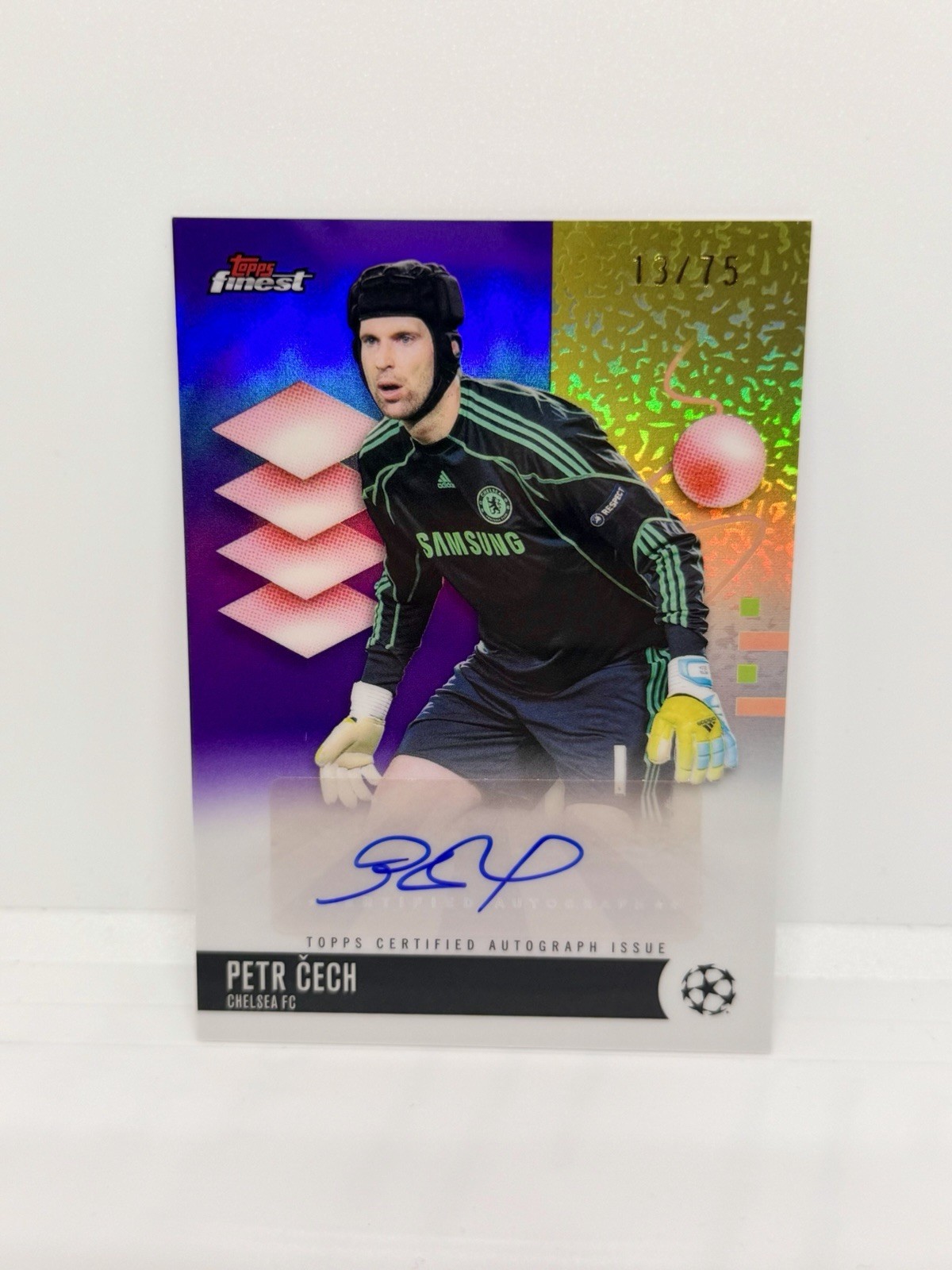 PETR CECH 2025-26 Topps Finest UEFA Purple Wave Refractor Auto /75 Chelsea FC