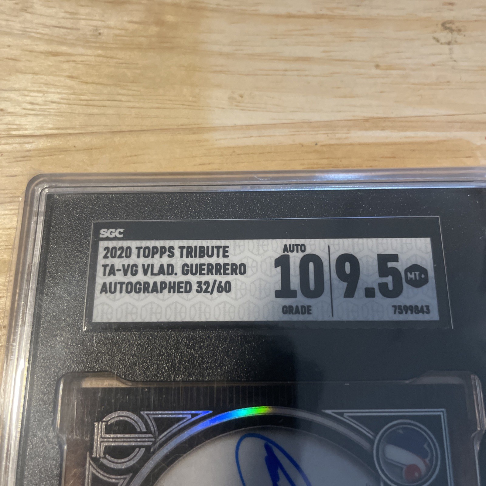 2020 Topps Tribute – Vladimir Guerrero #TA-VG Autograph SGC 10 Auto 9.5 Card
