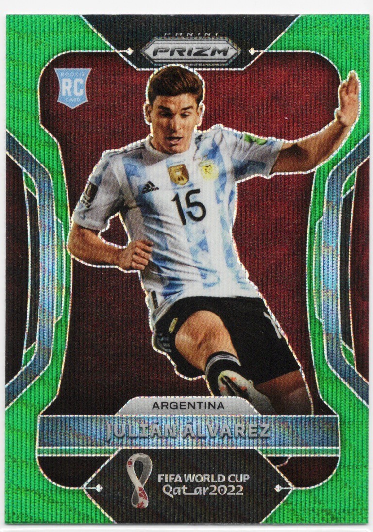 2022 Panini Prizm World Cup Qatar – Julian Alvarez #4 Green Wave Prizm (RC)