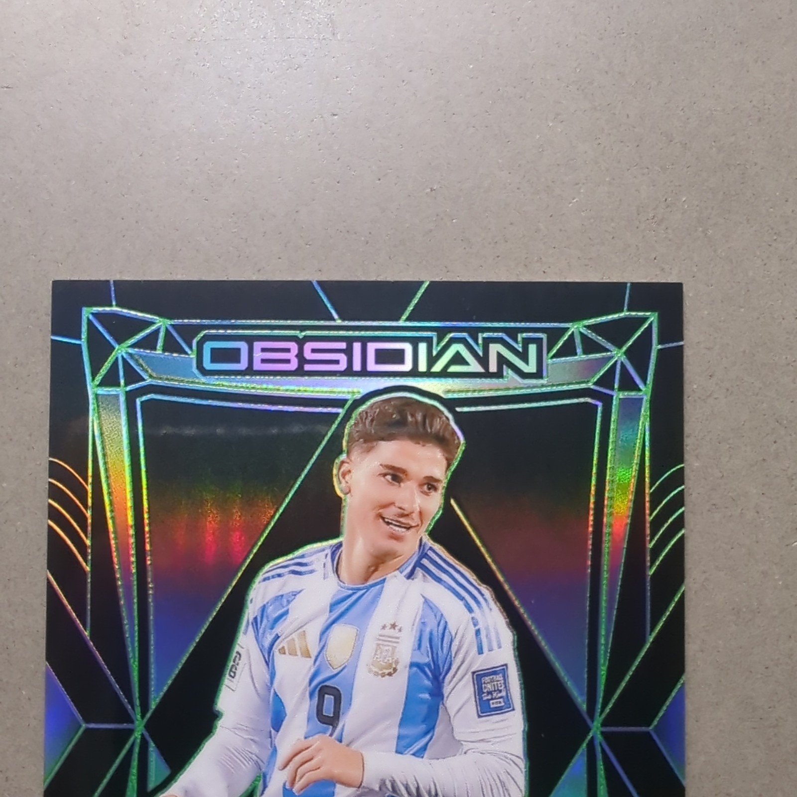 Julian Alvarez 2024-25 Panini Obsidian Electric Etch Green #3/5 #73 Argentina