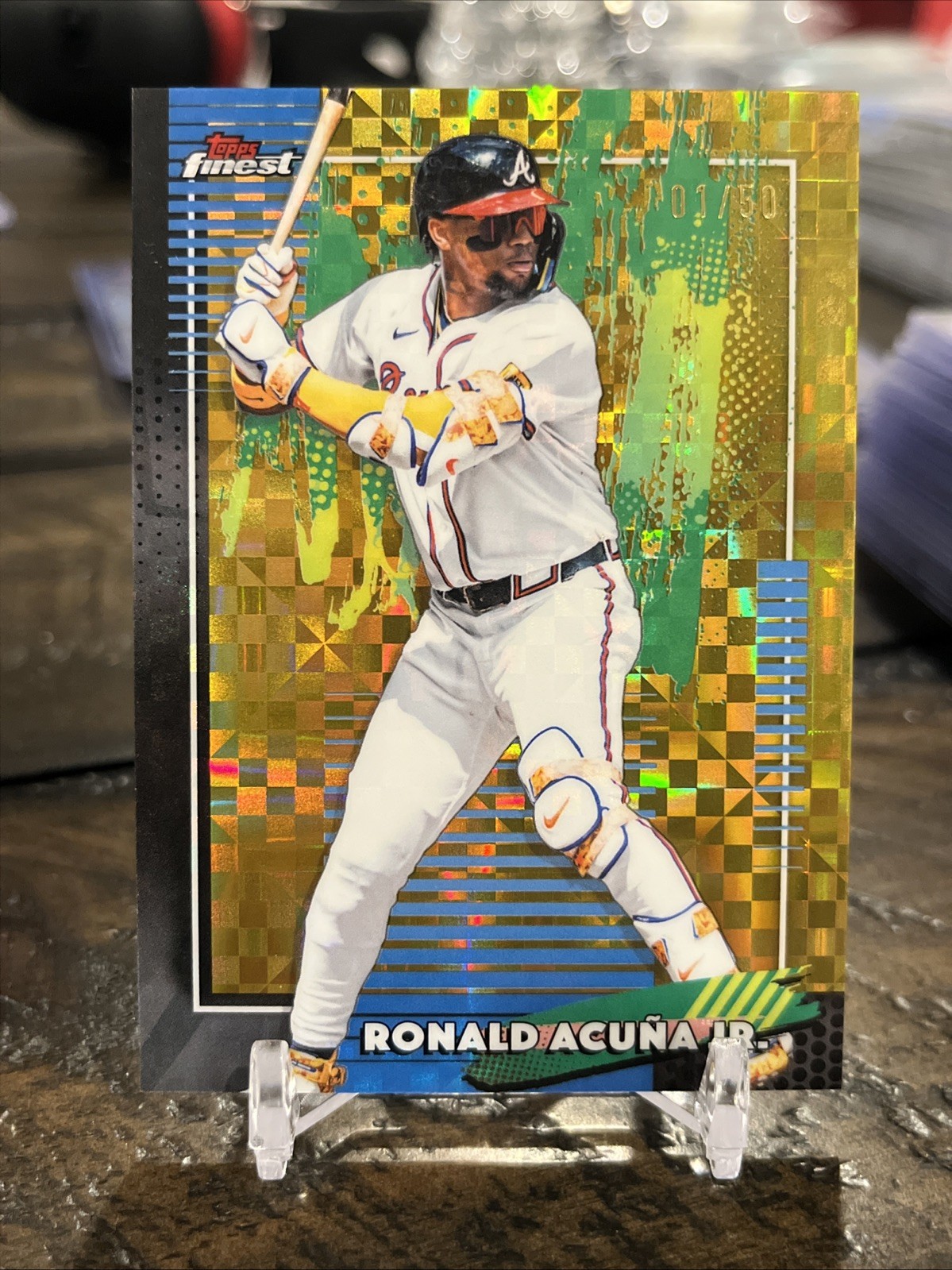 2026 Topps Finest Ronald Acuna Jr. Gold X-Fractor # 01/50 First On Print!!