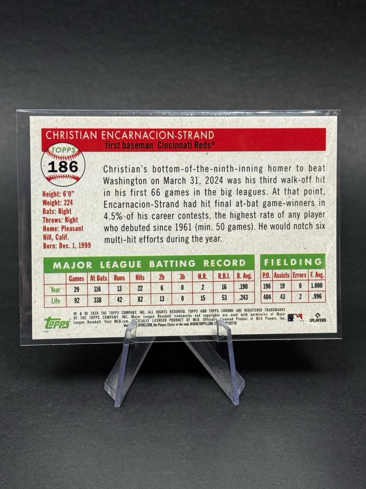 Christian Encarnacion-Strand #’d /5 2025 Topps Platinum Red Vibrations Reds SSP