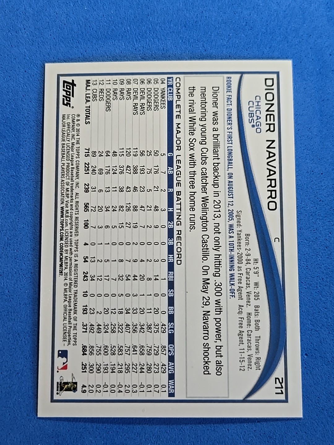 2014 Dioner Navarro Topps #211