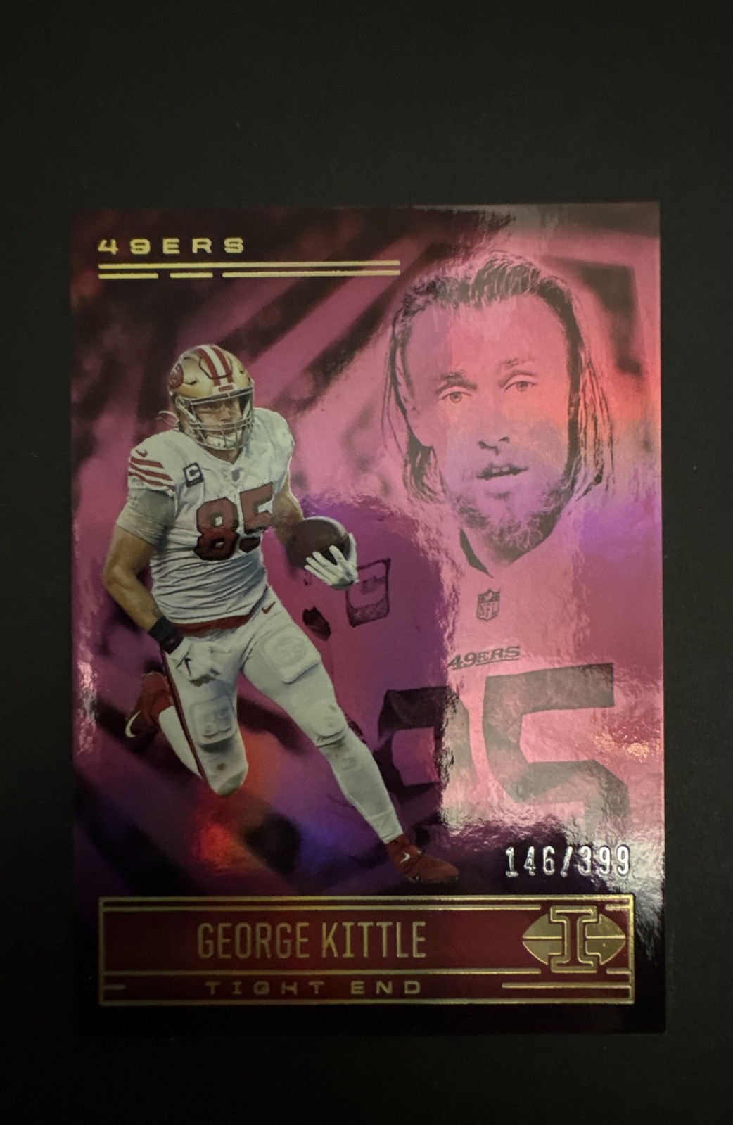 2021 Panini Illusions – George Kittle #18 Trophy Collection Pink /399