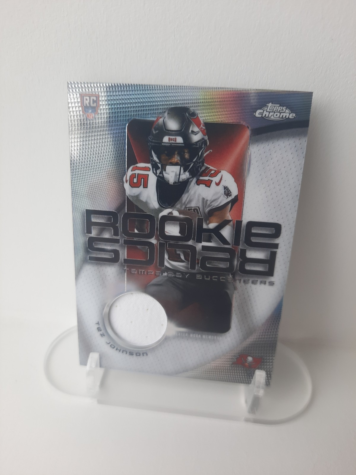 2025 Topps Chrome Tez Johnson Relics RC Jersey #RR-TJ Buccaneers Rookie